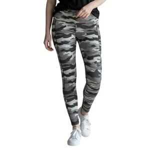 Ready To Go 1X Plus Size Leggings Gray Camo High Waisted Super Soft Pockets